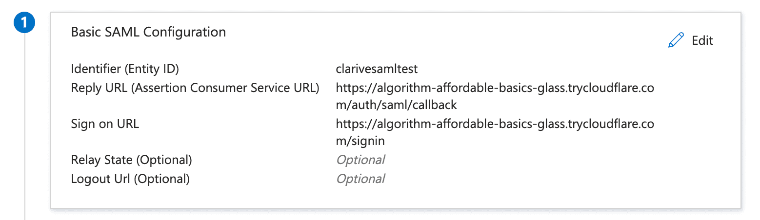 Configuración básica SAML en Azure